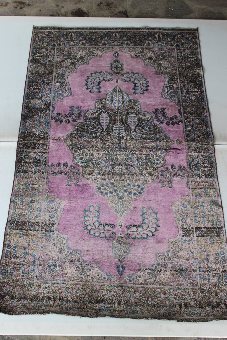 Rare Tapis Kashan Antique En Soie (antique Silk Kashan Carpet) Debut XX Siecle