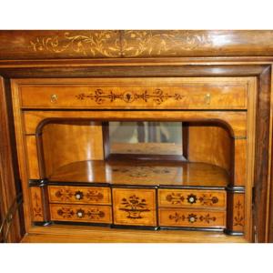 SECRETAIRE INTARSIATO DI EPOCA CARLO X (1820-1840).