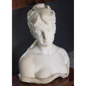 BUSTO DI DAMA IN MARMO, XIX SECOLO.