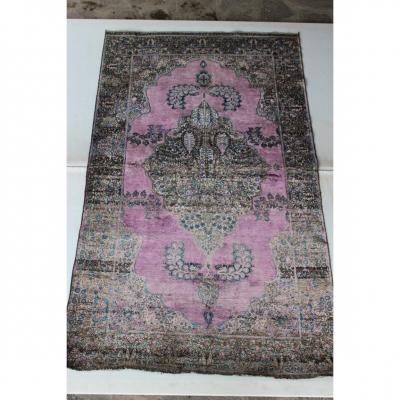 Rare Tapis Kashan Antique En Soie (antique Silk Kashan Carpet) Debut XX Siecle