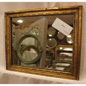 Small Louis XVI Style Mirror, Golden Wood, Mercury 27 X 32 Cm