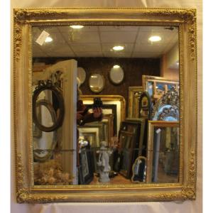 Old Square Format Mirror, Patina And Mercury 93 X 98 Cm