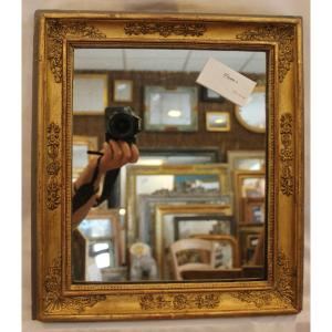 Small Golden Wood Restoration Mirror, Mercury 35 X 40 Cm
