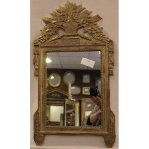 Louis XVI Style Mirror, Carved Wood And Patina Of Life, 45 X 81 Cm