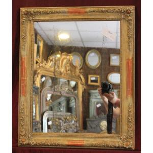 Antique Rectangle Restoration Mirror, Patina, Flower Decor, Mercury Ice 55 X 67 Cm