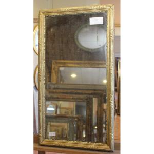 42 X 77 Cm Louis XVI Gilded Wood Mirror, Mercury Glass