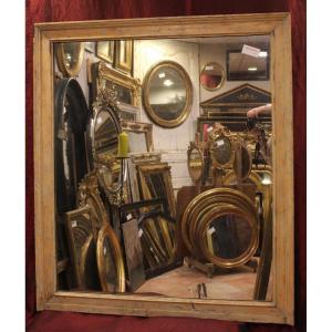 111 X127 Rectangle Mirror Patinated Wood, Mercury Glass