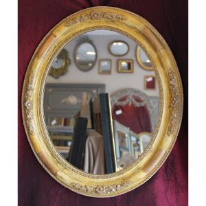 51 X 59 Cm, Antique Patinated Oval Mirror