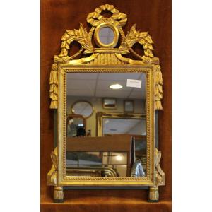 58 X 99 Cm, Antique Louis XVI Style Mirror, Gilded Wood