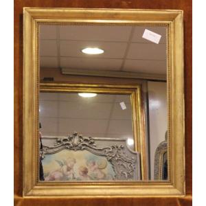 66 X 77 Cm Rectangular Louis Philippe Mirror With Beading And Gold Leaf