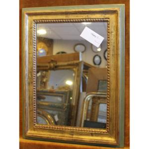 35 X 46 Cm Small Louis XVI Gilt Mirror, Mercury Glass
