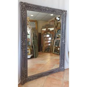 94 X 140 Cm Antique Fireplace Mirror, Weathered Finish
