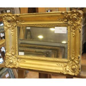 Small Rectangular Mirror Gold Leaf And Mercury 37 X 50