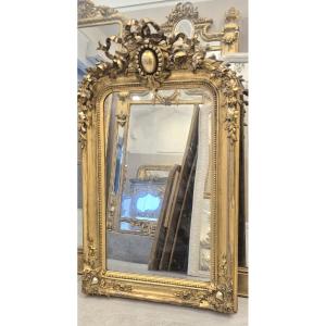 Gilt Louis Philippe Mirror With Ribbon Cartouche, 62*97cm