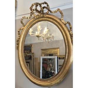 Oval Gold Mirror With Knot Detail, 85*130 Cm