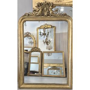 Louis Philippe Gilded Mirror With Putti Cartouche 110*170cm