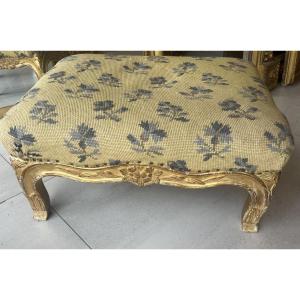 Small Golden Wooden Foot Stool