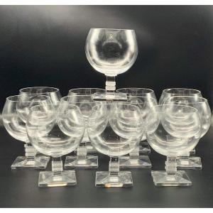 Lalique 12 Argos Burgundy Glasses
