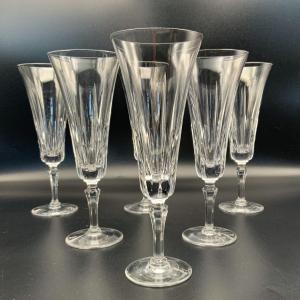 6 Colorado Cristal De Sèvres Champagne Flutes
