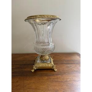 Saint Louis Medicis Versailles Crystal And Bronze Vase