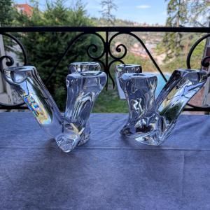 Pair Of Val Saint Lambert Candlesticks