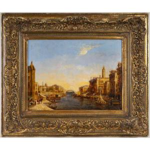 Alfred August Felix Bachmann (1863-1956) Venice View Of The Grand Canal Oil On Canvas