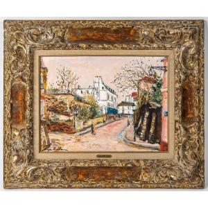 Serge Belloni (1925-2005) - La Rue Des Saules In Autumn Oil On Wood, Circa 1980
