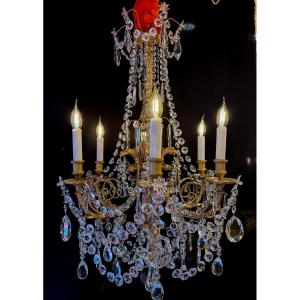 Louis XVI Style Eagle-head Chandelier In Chiseled And Gilded Bronze Circa 1850-1870