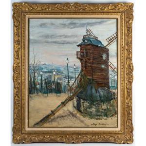 Serge Belloni (1925-2005) Le Moulin De La Galette Oil On Canvas Circa 1961