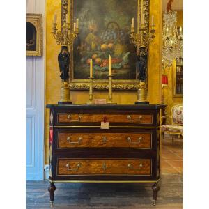 A Fine Directoire Period Amaranth And Lemon Wood Veneer Commode With Ormolu Mounts
