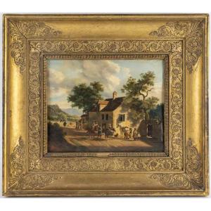 Jean-louis Demarne (1744–1829) Rest At The Blacksmith’s Oil On Canvas, Circa 1824