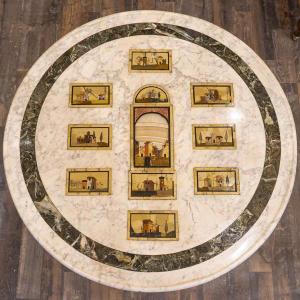 Florentine Hardstone And Marble Marquetry Pedestal Table, C. 1810