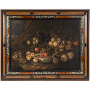 Jan Pauwels Gillemans (1651-1704) Still Life With Fruit And Grapes Oil On Canvas, Circa 1700
