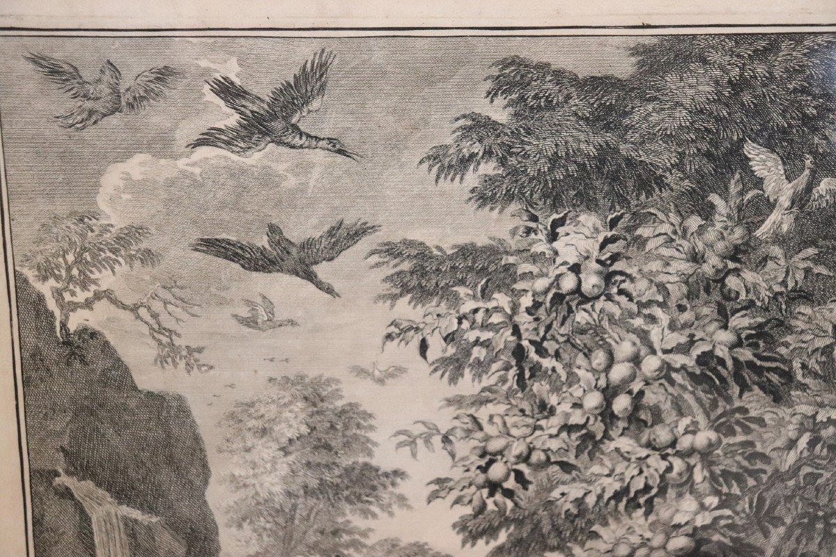 Gerard Hoet, Adamo ed Eva, incisione antica, XVII secolo-photo-1