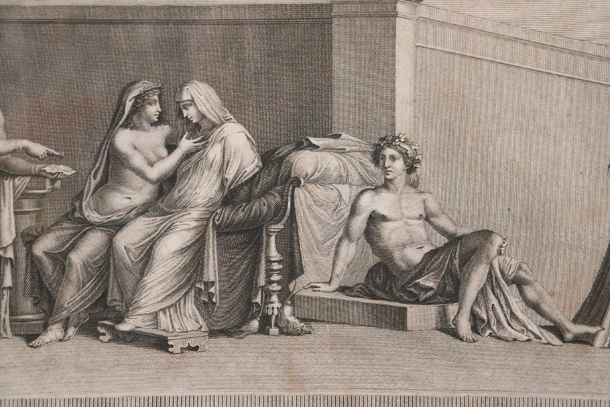 Alessandro Mochetti, Scena figurativa, Acquaforte antica, XVIII secolo-photo-3