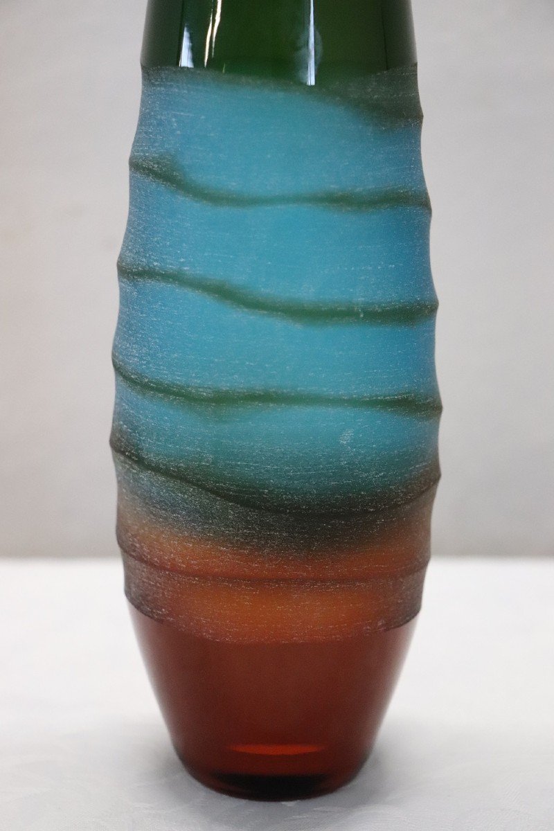 Vaso artistico in vetro multicolore di Villeroy & Boch, anni '90-photo-1