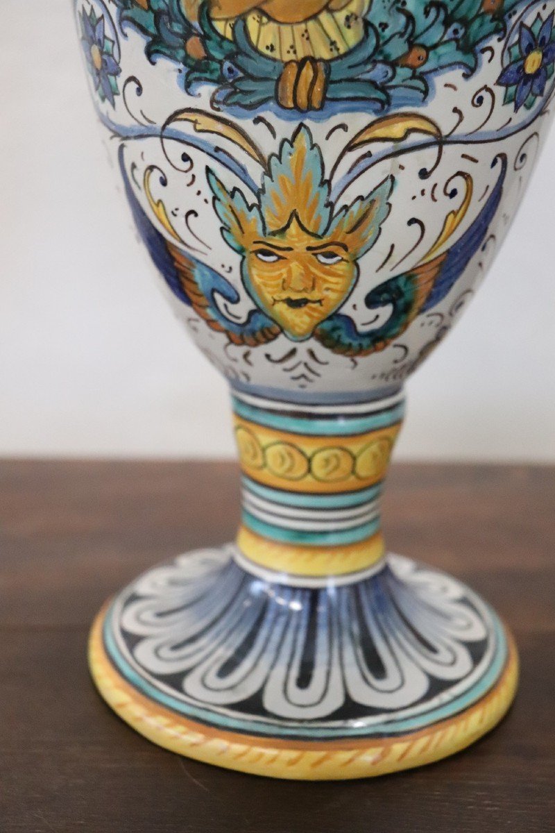 Coppia di Anfore in ceramica artistica di Deruta, anni '30-photo-4