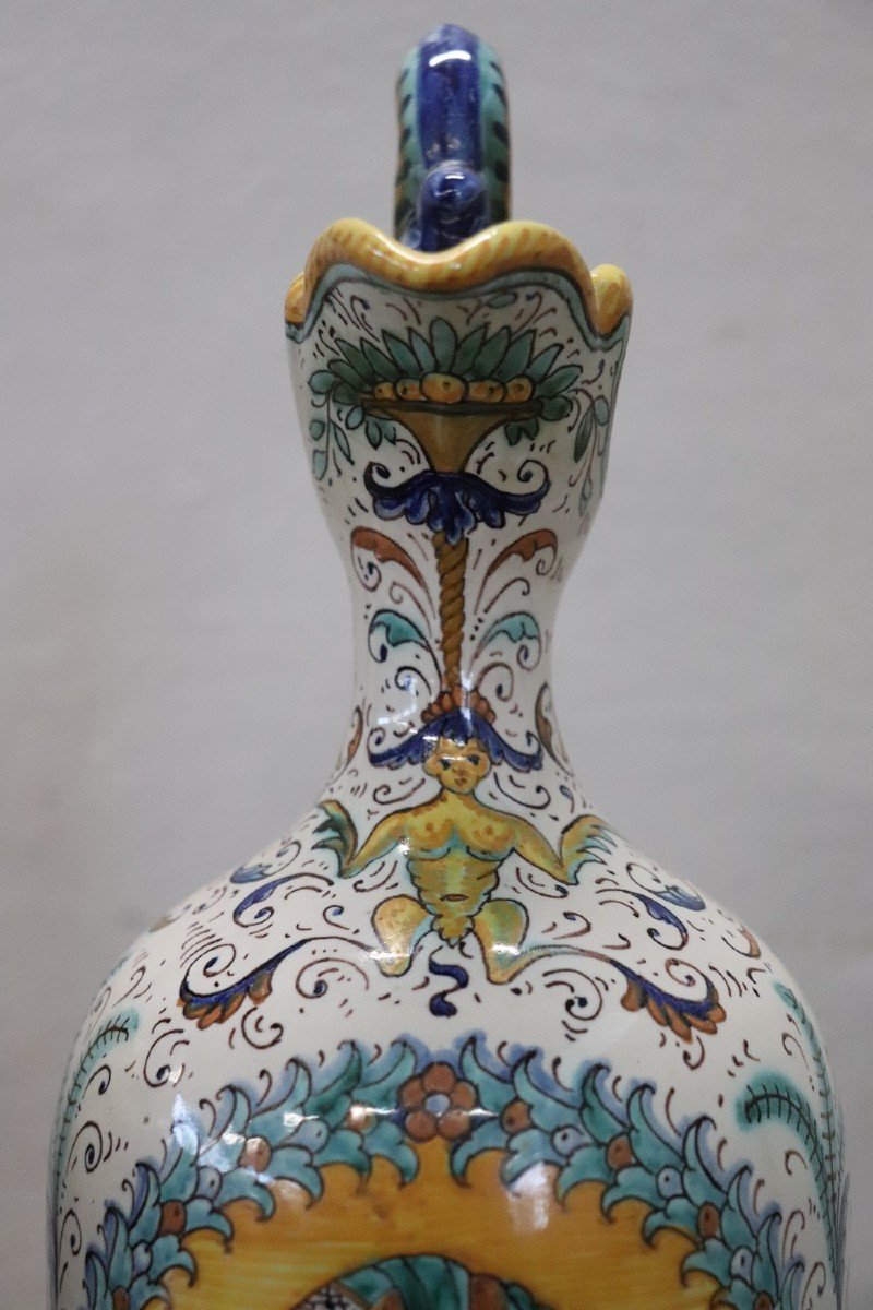 Coppia di Anfore in ceramica artistica di Deruta, anni '30-photo-1