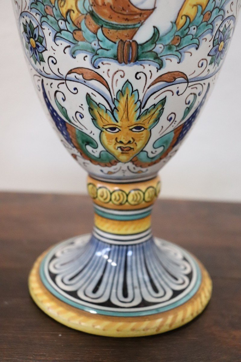 Coppia di Anfore in ceramica artistica di Deruta, anni '30-photo-3