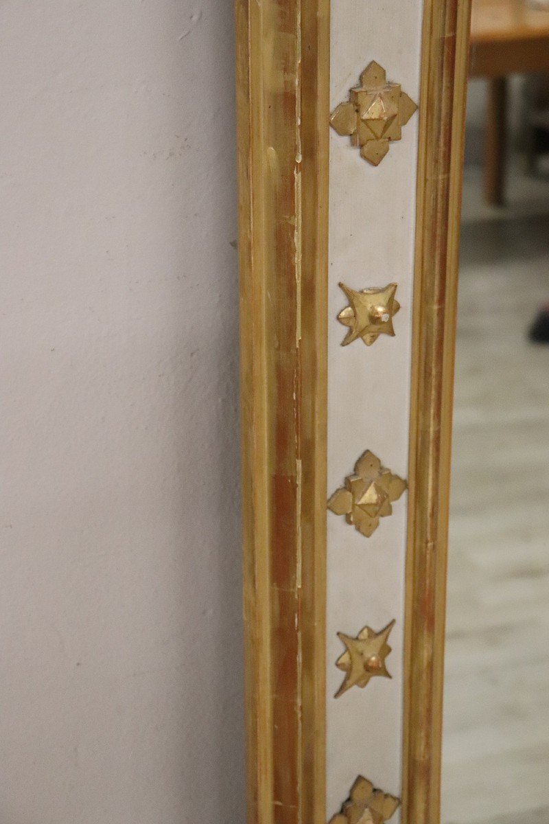 Grande Specchio da parete in legno laccato e dorato, XIX secolo-photo-6