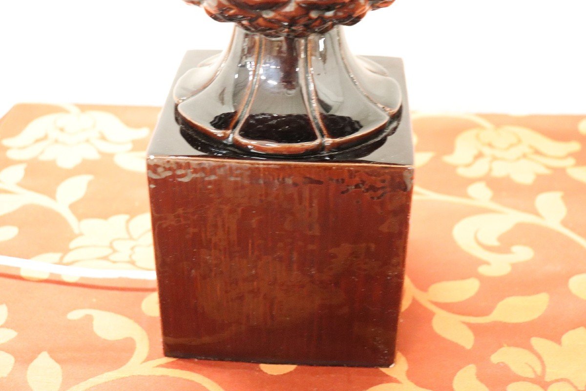 Lampada da tavolo vintage a forma di ananas in ceramica, anni '70-photo-1