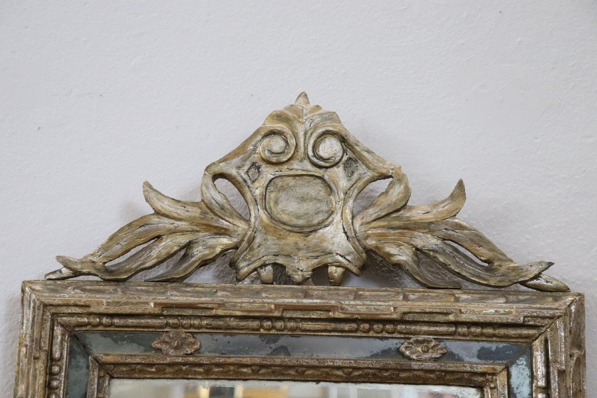 Specchio da parete in legno intagliato, XVIII secolo-photo-2