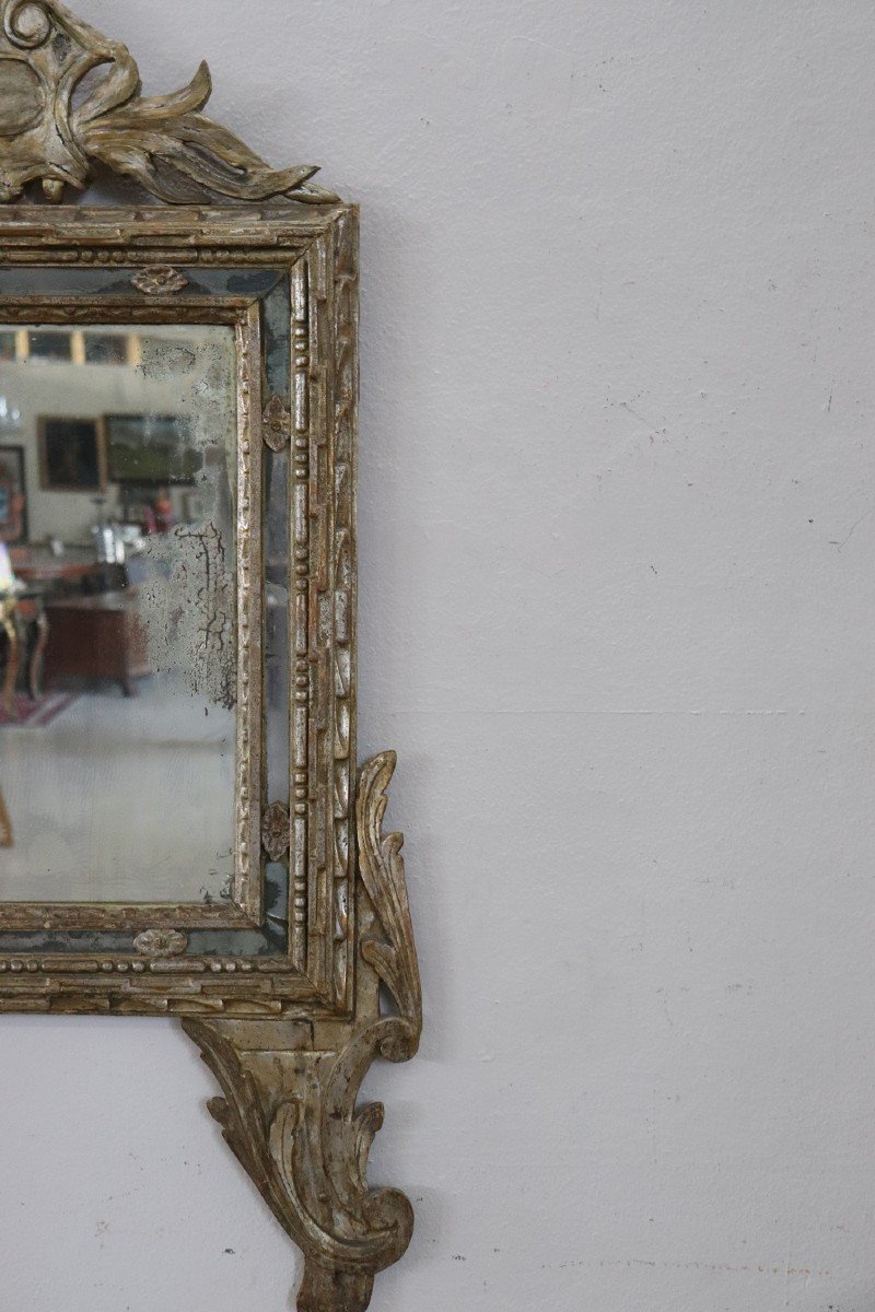 Specchio da parete in legno intagliato, XVIII secolo-photo-3