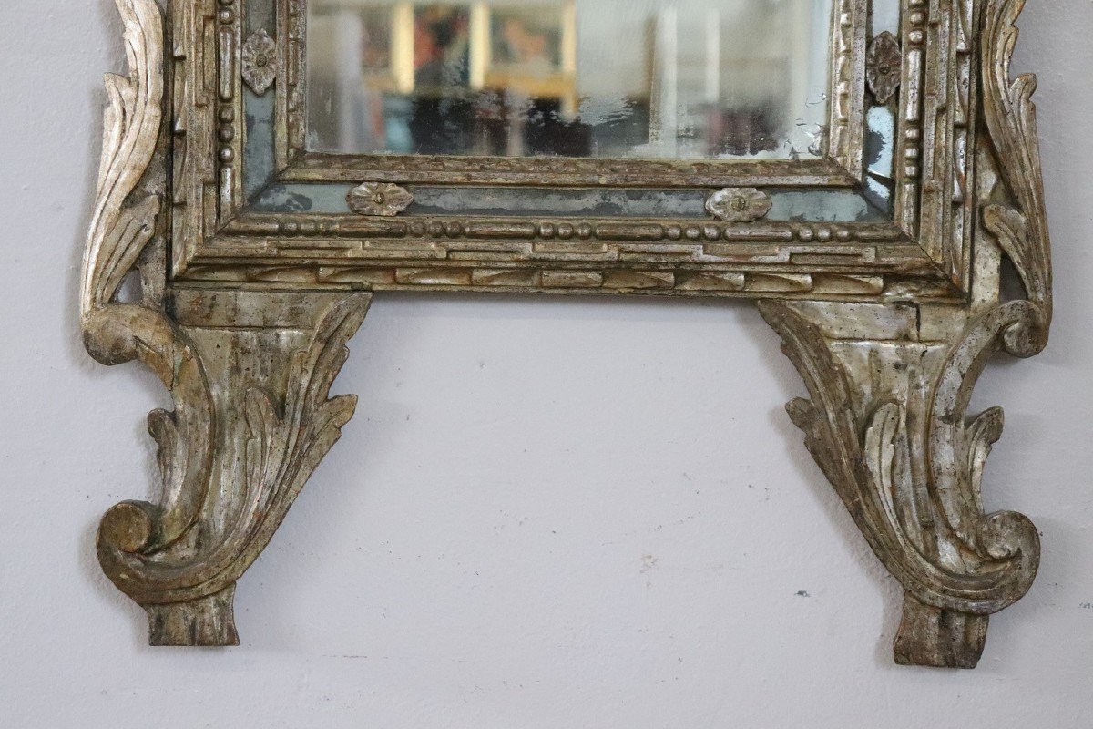 Specchio da parete in legno intagliato, XVIII secolo-photo-4