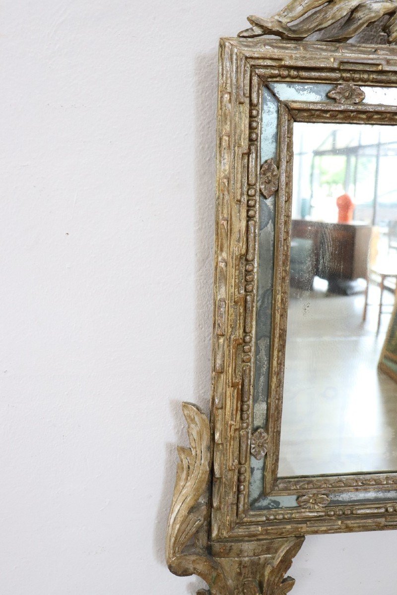 Specchio da parete in legno intagliato, XVIII secolo-photo-4