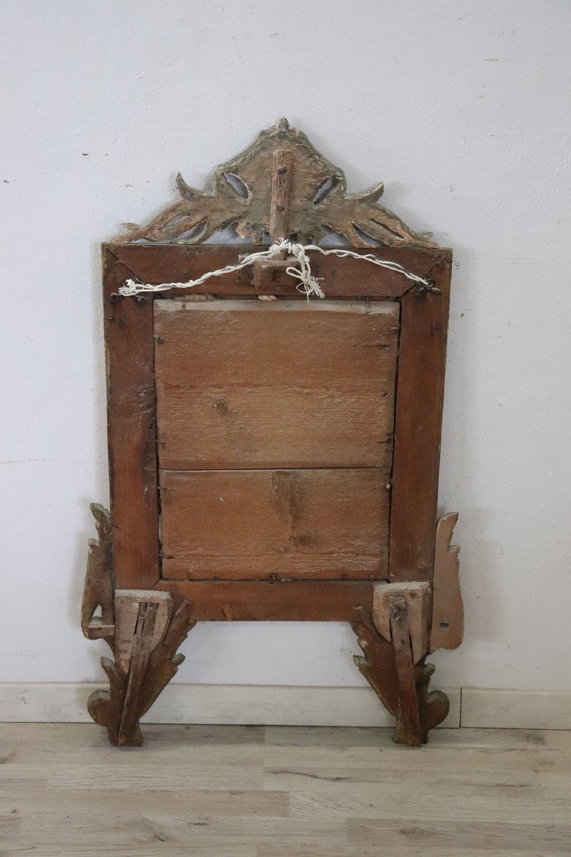 Specchio da parete in legno intagliato, XVIII secolo-photo-5