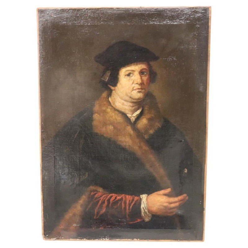 Ritratto di gentiluomo in pelliccia, XVII secolo, olio su tela