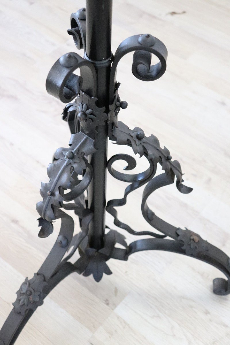 Lampada da terra Art Nouveau in ferro battuto-photo-1