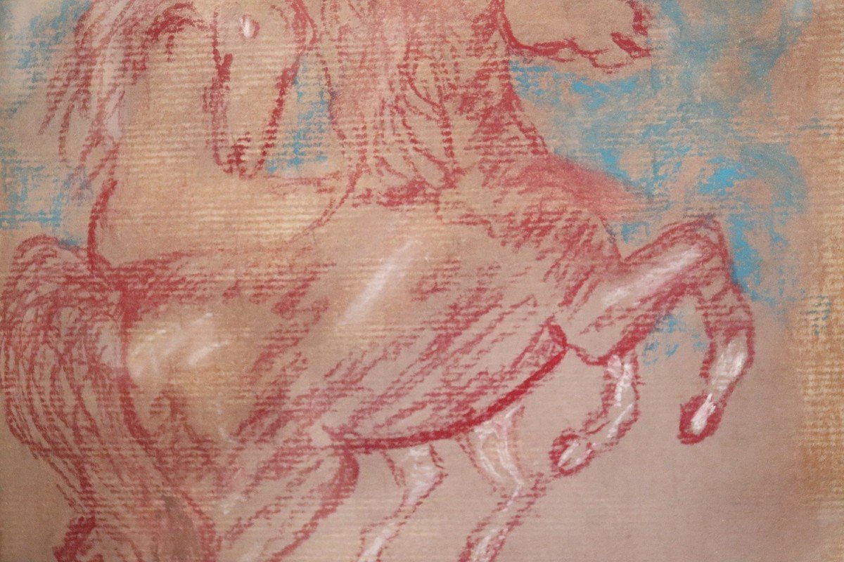 Giovan Francesco Gonzaga, Cavalli, XXI secolo, Pastello colorato su carta-photo-1
