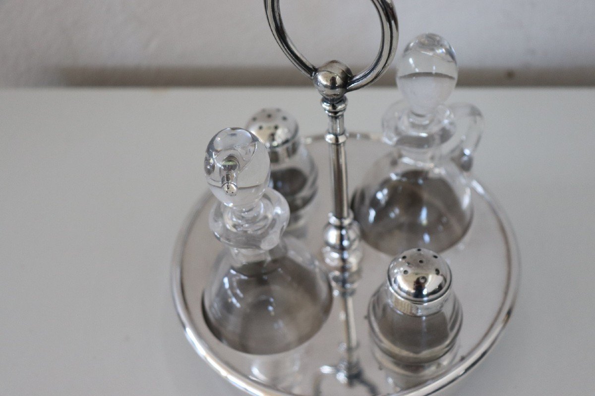 Set da condimento vintage placcato in argento di Fleuron Christofle-photo-2